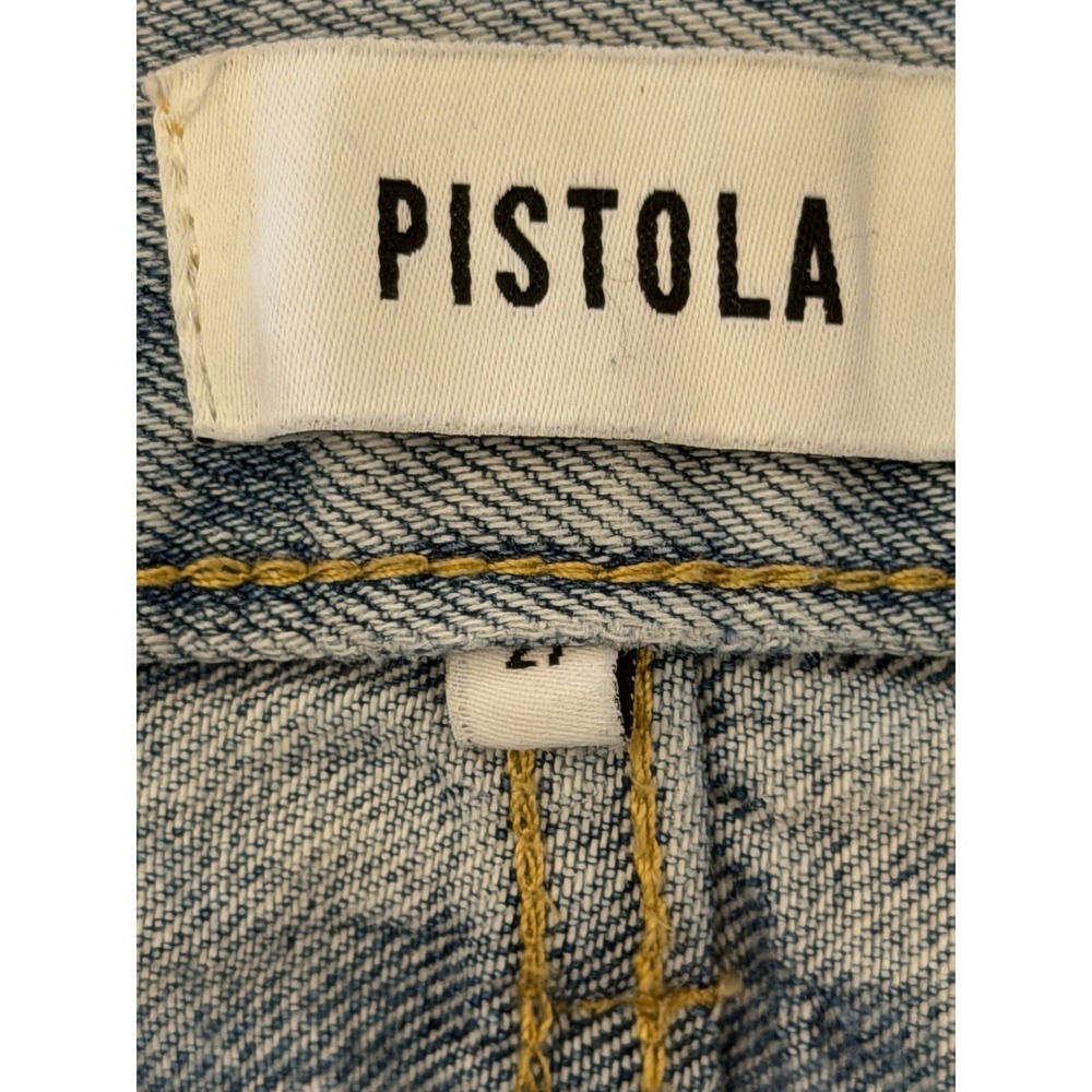 Pistola Distressed Light Wash Denim Shorts Frayed Hem Size 27 100% Cotton Mini - Picture 3 of 10